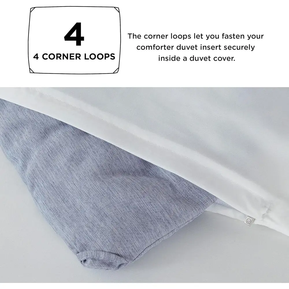 طقم لحاف كينج باللون الأزرق الداكن - مفروشات ناعمة مكونة من 3 قطع لجميع المواسم، مصبوغة كاتيونية، لحاف 104x90 و2 شمز