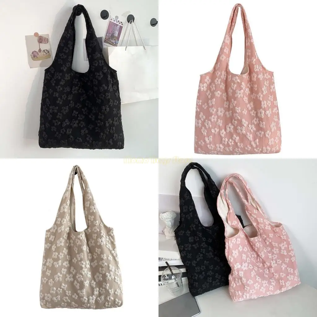 

X90D Multi Functional Textured Flower Shoulder Bag Handbag For Trendy Outfit Matching