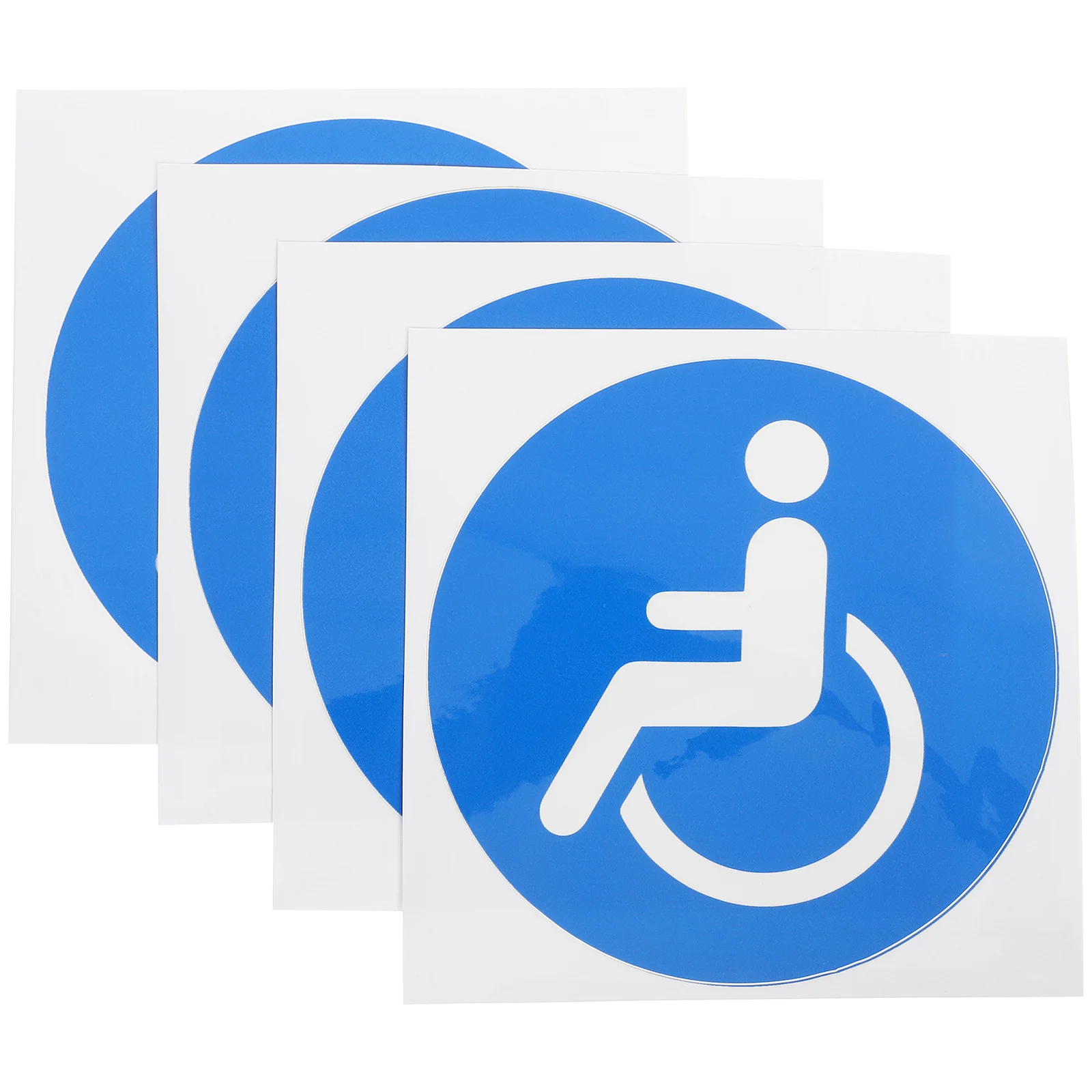 

4 Pcs Handicap Sign Wheelchair Adhesive Disabled Decals Reflective Wheelchairs Pvc Stickers for Cars Office