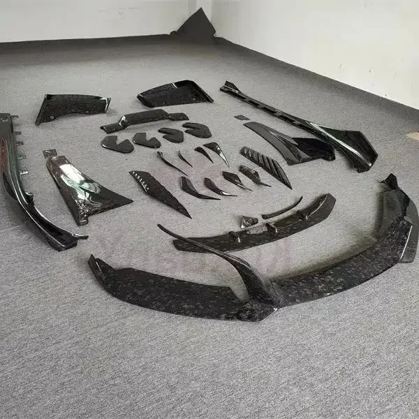 

Used for BMW I8 Upgrade EB Style Carbon Fiber Forged Pattern Splitter Front Lip and Rear Diffuser Side Skirt Body Kit
