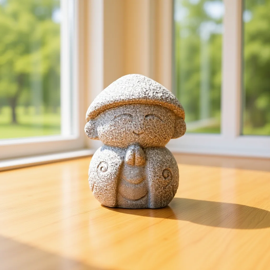 

Stone Maitreya Buddha Decoration Imitate Limestone Stable Flat Bottom Small Buddha Ornament Indoor Desktop Creative Home Office