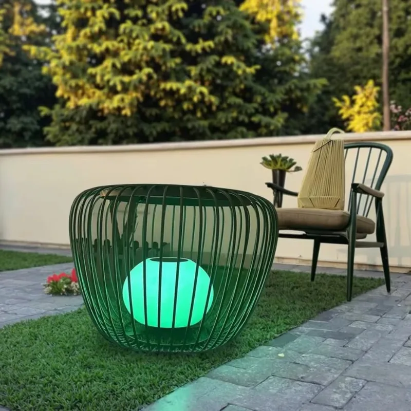Modern Light Emitting Diode Outdoor Solar Table New Design Home Living Room Furniture Metal Coffee Table