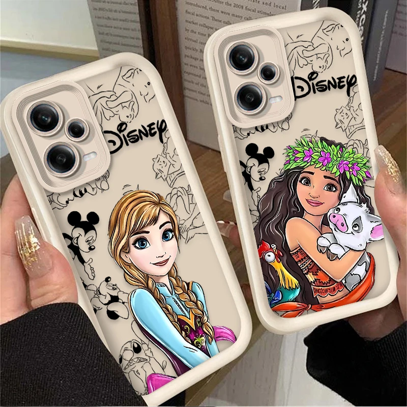 Phone Case For Xiaomi Redmi Note 13 12 11 Pro Plus 4G 5G 12S 11S 10S 10 9 9S 8 12C 13C Disney Princess Soft Silicone Candy Funda