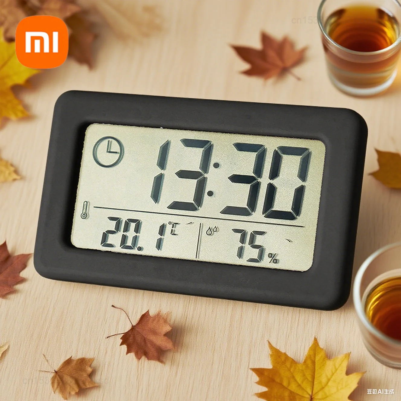 שעון מינימליסטי של Xiaomi עם מוניטור טמפרטורה ולחות דיגיטלי, שעון אלקטרוני צבעוני בסגנון נורדי לחדר הילדים