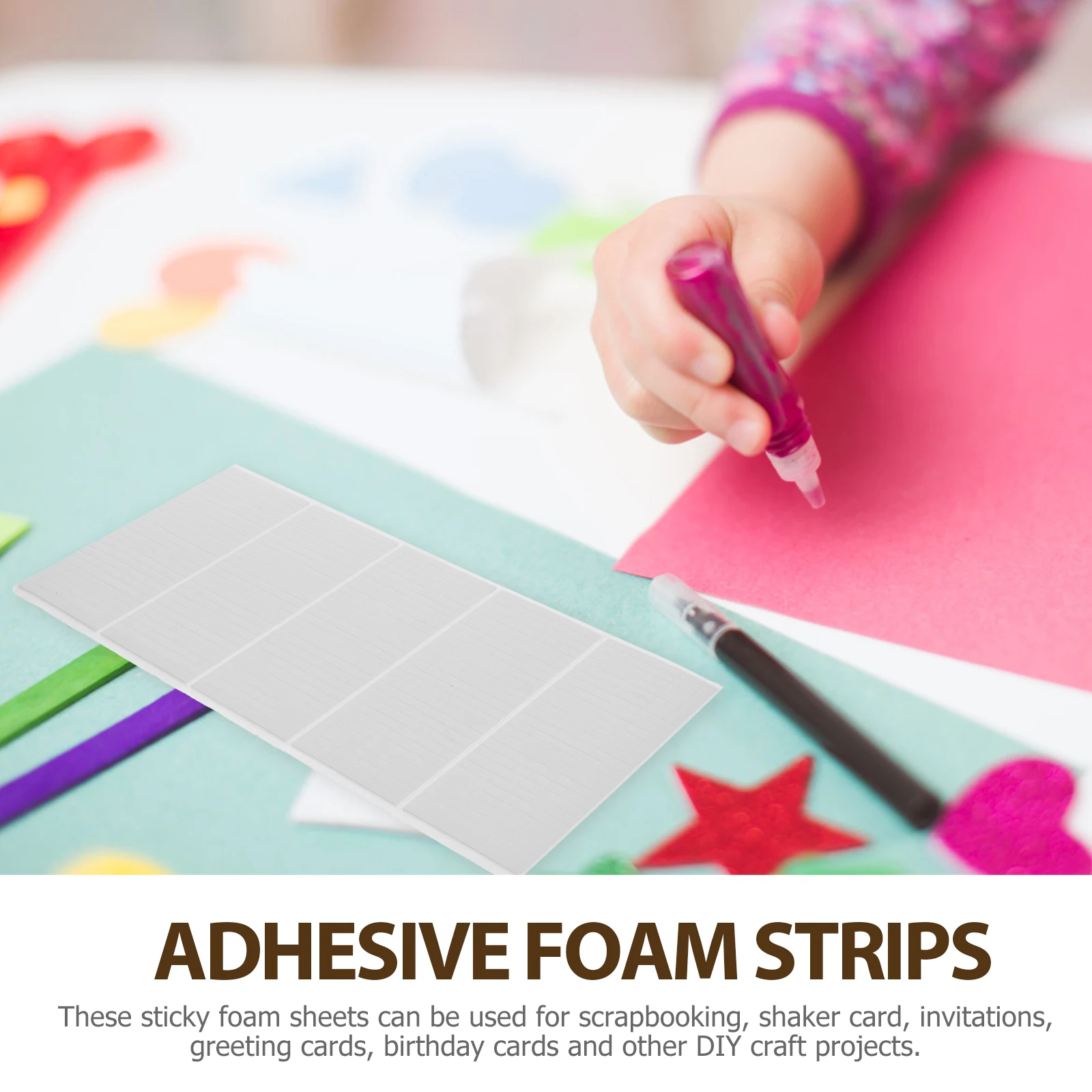 3Sheets DoubleSidedAdhesiveFoamTapes SelfStickEVA FoamStrips Scrapbooking CardMaking DIYCrafts StickyFoamSheets DualAdhesive