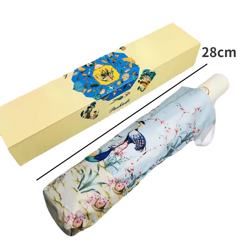 Full-automatic Folding Umbrella Tri-folding Rain Umbrella Sunshade Sunscreen UV Sun Umbrella