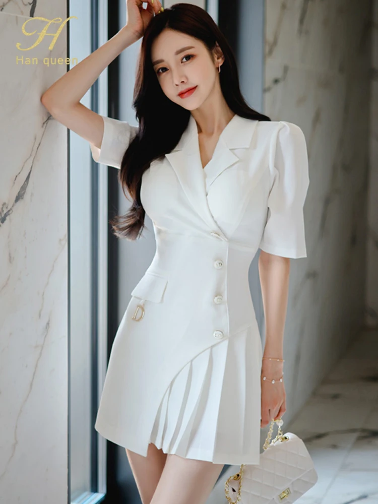 H Han Queen Summer Professional Office Pencil Dress abiti a tubino a maniche corte da donna Simple Series Work Bodycon Vestidos New
