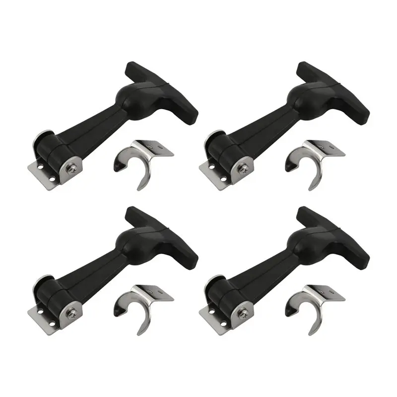 A98E-Catch Flexible Hood Latch Rubber Latch T-Handle Draw Latches Flexible Draw Latches With Brackets