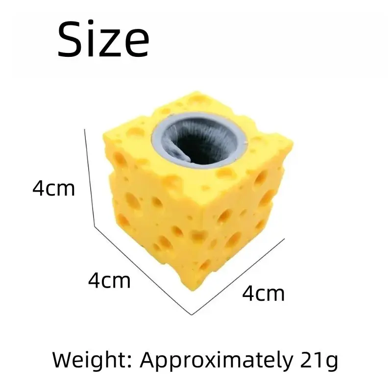 Pop‑Up Mouse Cheese Block Squeeze Fidget Toy Hide and Seek Cup Figure Funny Anti‑Stress Sensory Stress Relief Toy Kids Adults