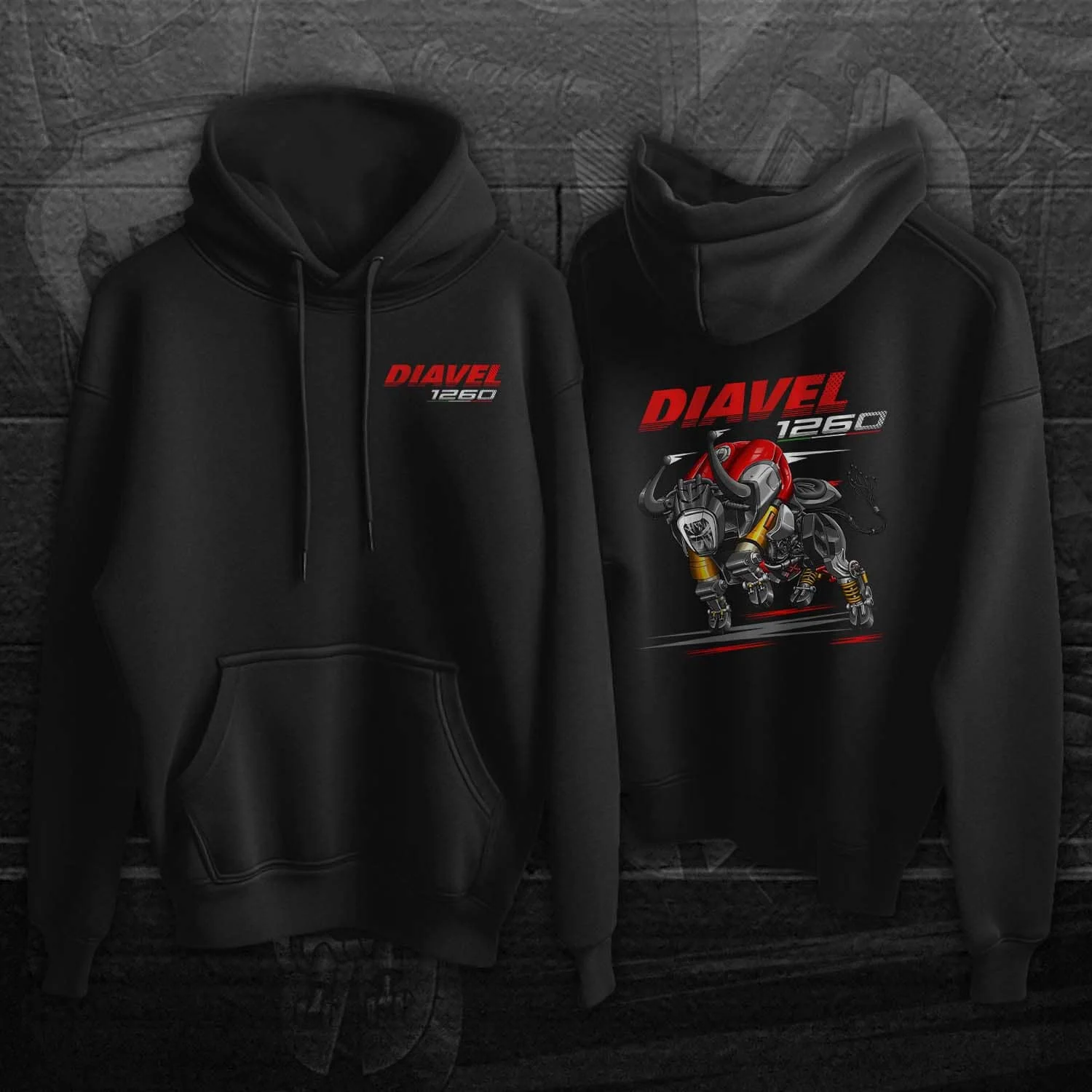 Classic Italian Motorcycle Diavel 1260 Bull Inspiration Pullover Hoodie 100% Cotton Comfortable Casual Mens Clothing Streetwear