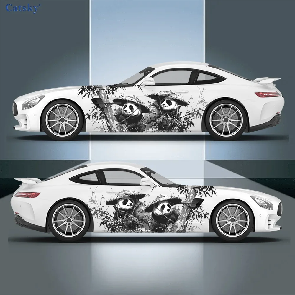 

Виниловая наклейка с изображением панды-воина, бамбукового леса, автомобиля, самоклеящаяся наклейка из ПВХ, подходит для грузовиков, внедорожников, декора, автоаксессуары, подарок