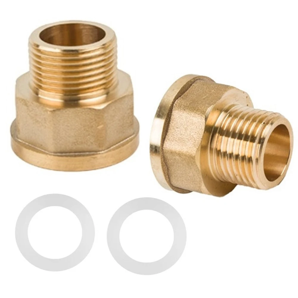 Brass Reducer Adapter Set of 2 34 to 1 Inch for Pipe Connections Featuring Reliable Rubber Seals for Leak Prevention