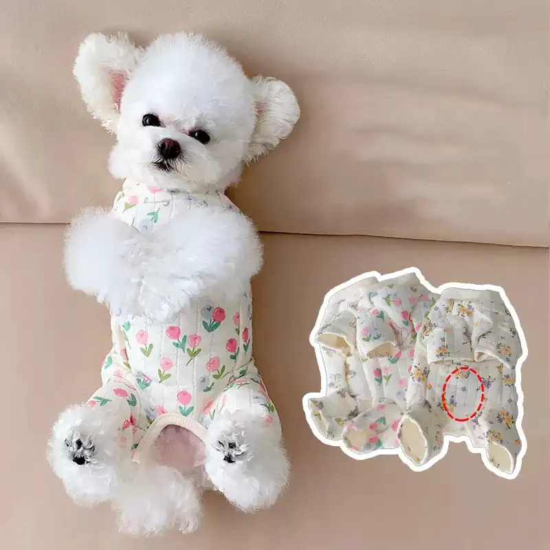 Female Dog Clothes Winter Girl Dog Clothing Jumpsuit Pajamas Pomeranian Poodle Bichon Schnauzer Pet Apparel Costume Puppy Coat