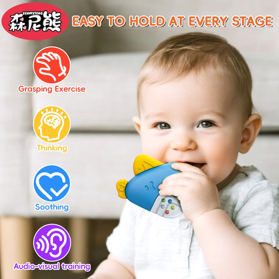 SENNIXIONG Baby Rattles Cartoon Octopus Elephant Crab Newborn Sensory Teether Infant Game Educational Toy For Children Best Gift