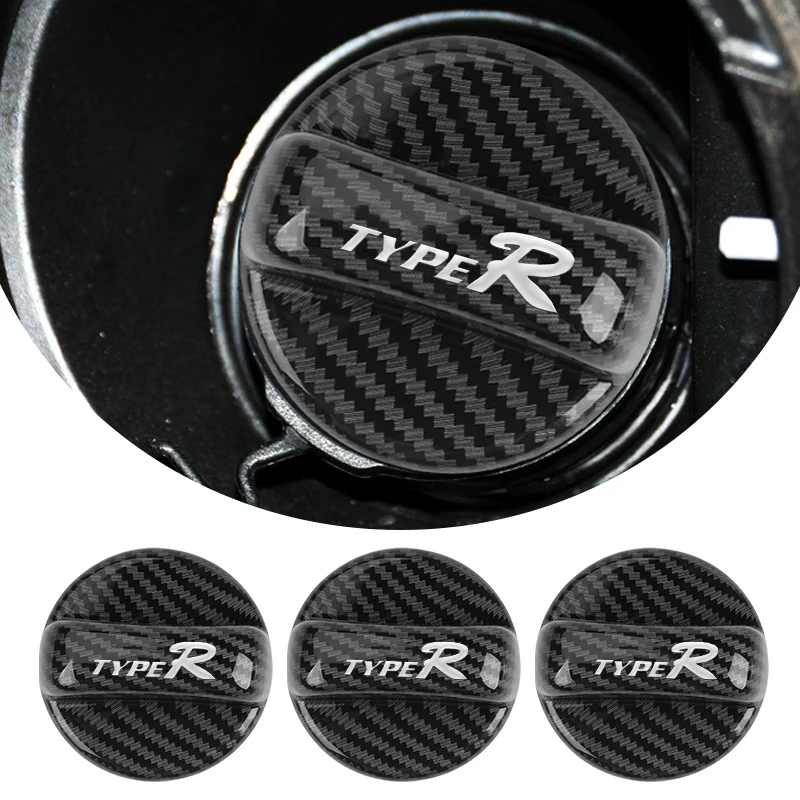 Car Fuel Tank Cap Carbon Fiber Petrol Box Cover Accessories For Honda Type R Civic Accord CRV HRV Pilot Fit Odyssey Legend