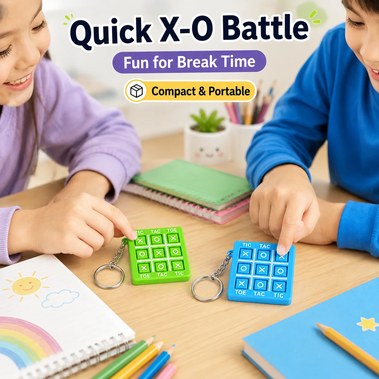 XO Tic-Tac-Toe Battle Game, Portable Desktop Toy for Kids, Elementary Kindergarten Class Reward Prize