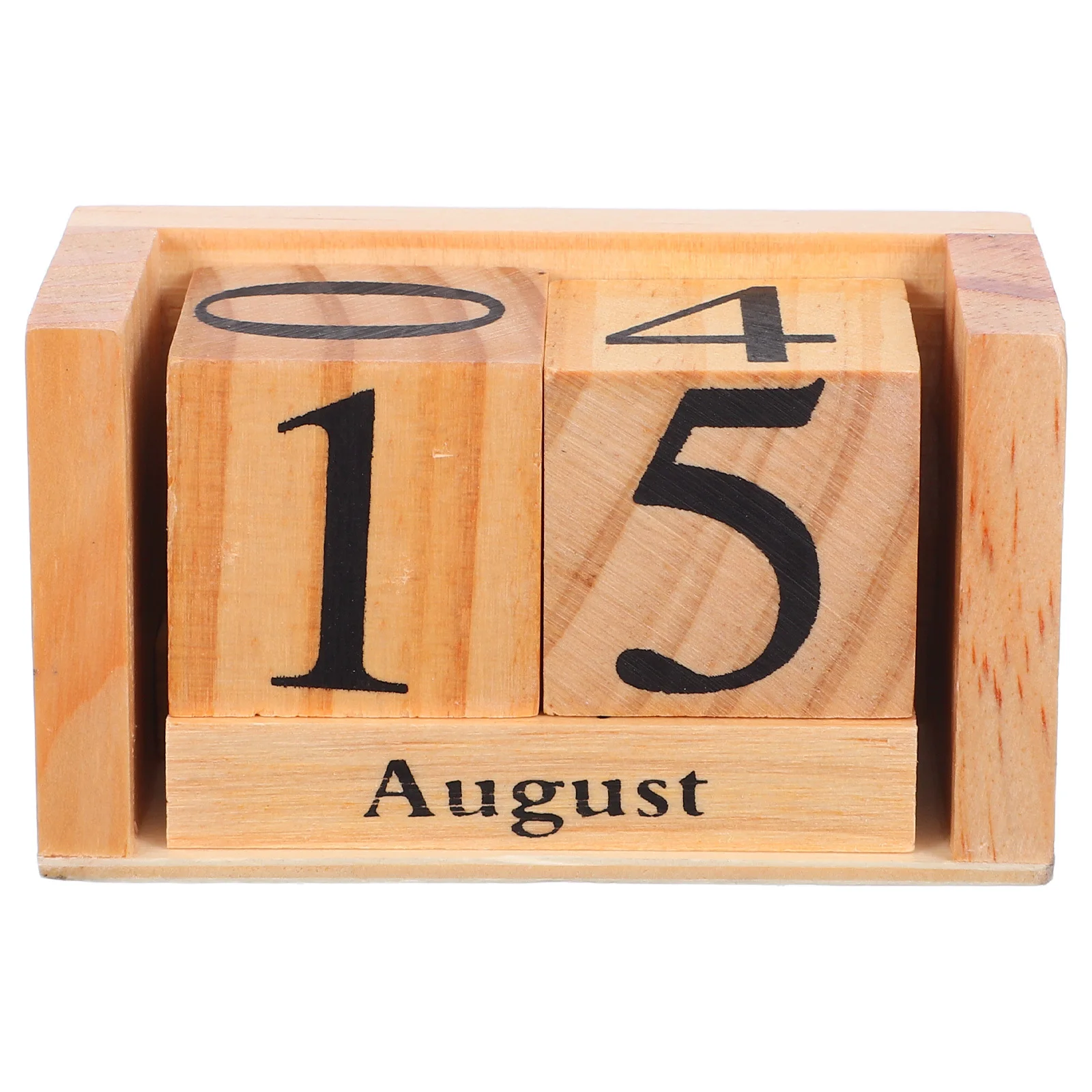 Wooden Desk Calendar Solid Wood Perpetual Design Manual Combination Date Display Office Home Decoration Reusable