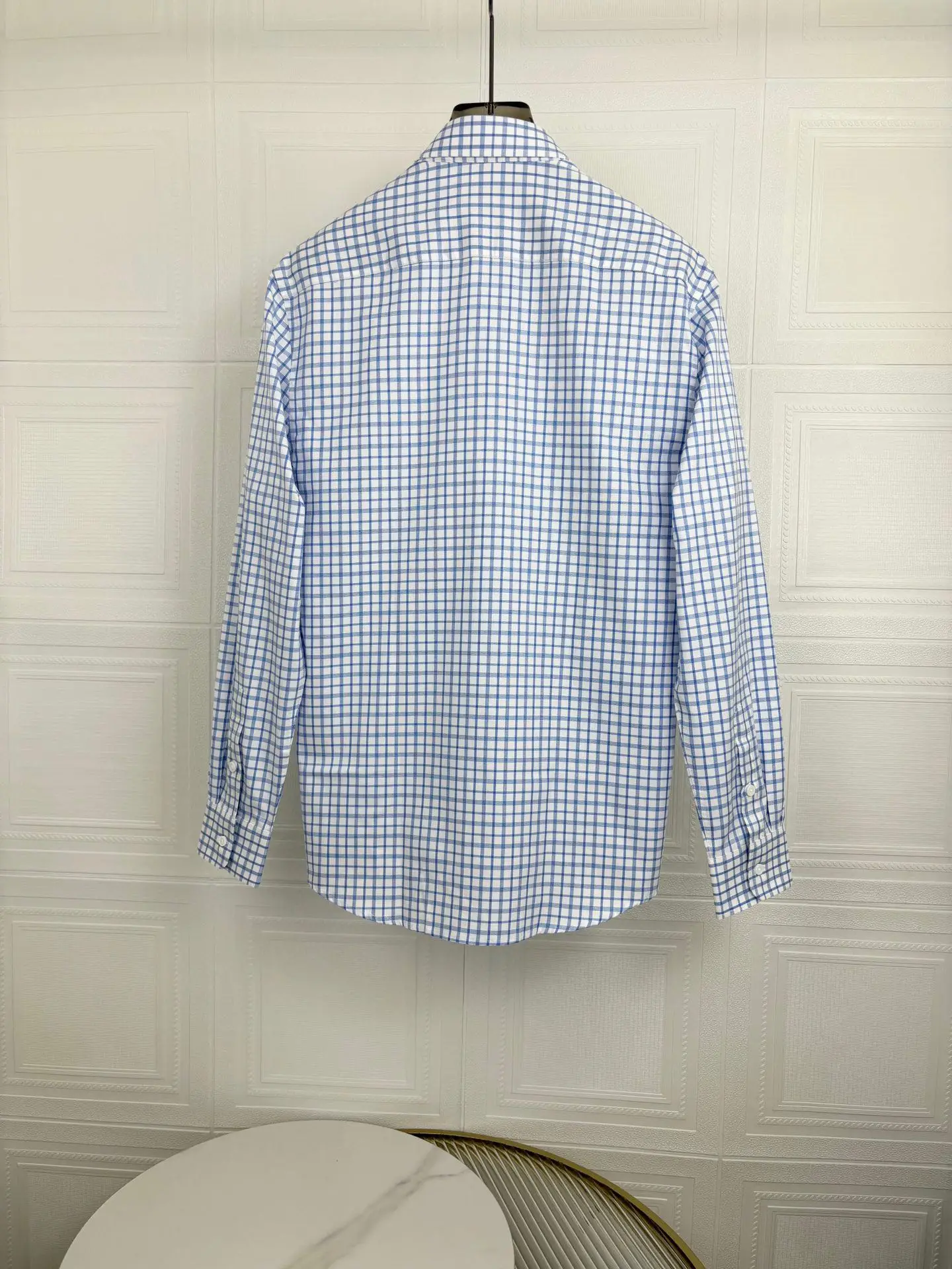 2025 DIKU JING Men's new color woven plaid collar with pointed buckle, new shirt, high-quality fabric!!! SMLXLXXL