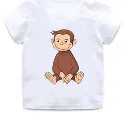 Summer Baby Boys T Shirt Curious George Cartoon Print Kids T-Shirts Funny Monkey Children Girls Tops Clothes