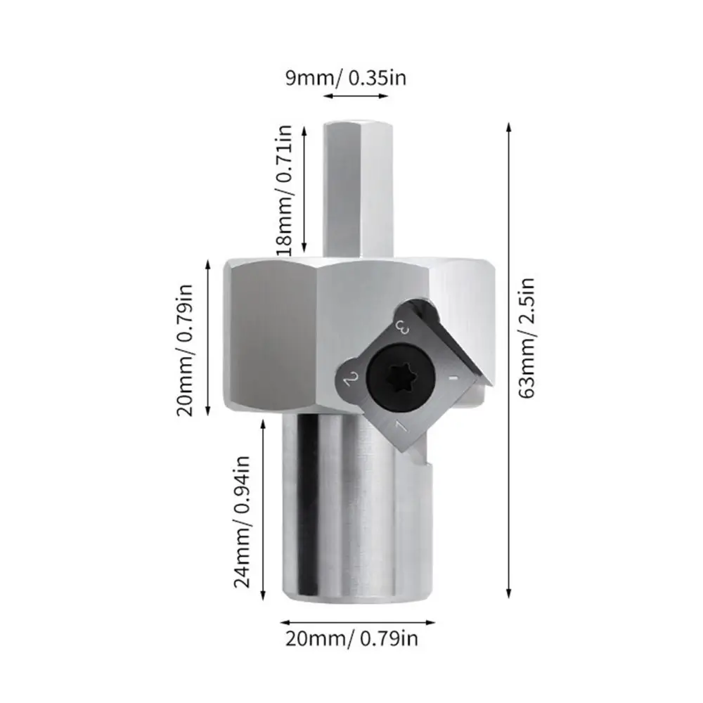 3/4 Zoll ​ Bank Hund Loch Fase Reibahle Werkzeug 19mm / 20mm 9mm Sechskantschaft Werkbank Hund Lochformung Trimmer Polierte Oberfläche