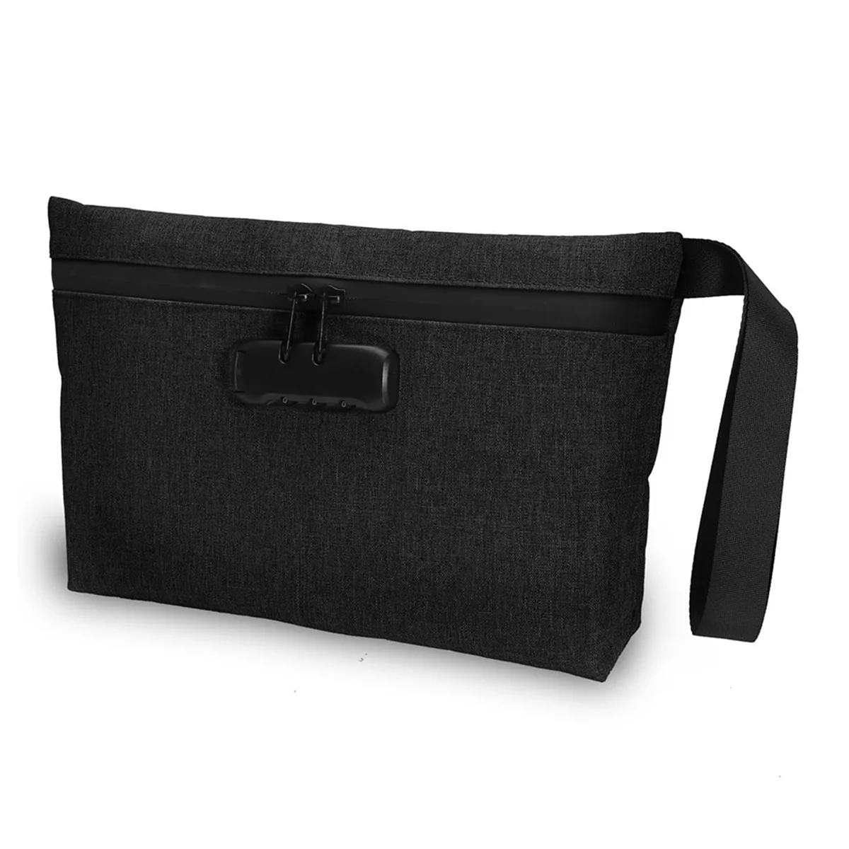 ABQR Money Bag with Lock, Lockable Cash Bag, Waterproof Bank Bag with Zipper and Lock for Cash, Cell Phone B