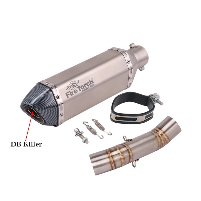 Slip On Motorcycle Exhaust Escape Middle Link Pipe GP Muffler Moto DB Killer For Honda CB400 CBR400 CB500F CB500X CBR500 CBR500R view 2