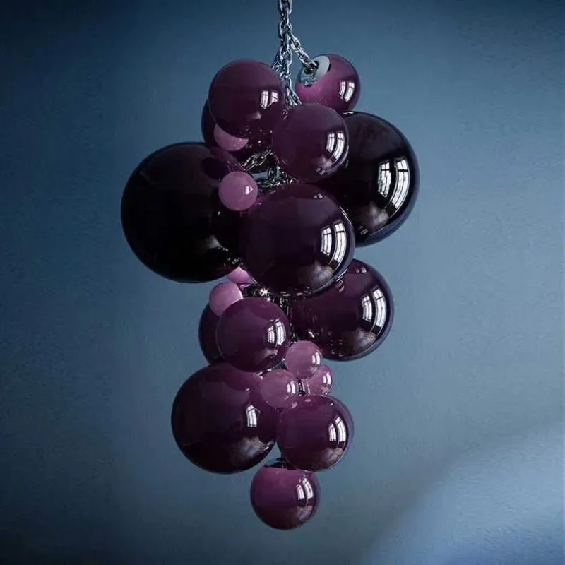 Fruit grape string chandelier theme restaurant living room club B & B hotel duplex staircase art lamp