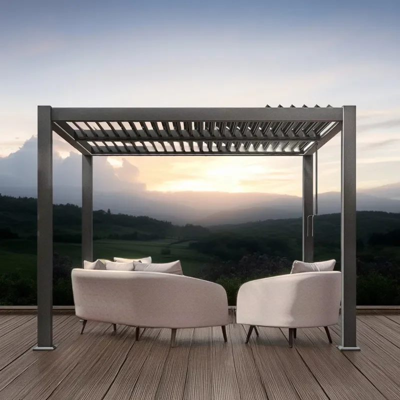 Motorized Louvre Pergola for Amas Pergola Aluminum Waterproof Bioclimatic Outdoor Garden Gazebo