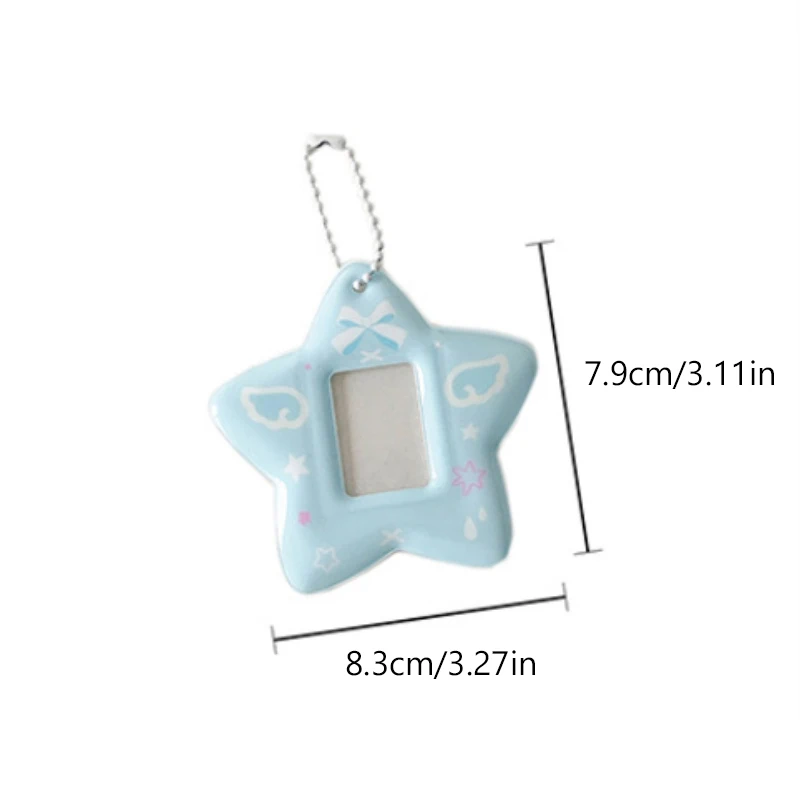 スイートスター天使の羽カードホルダーアイドル写真ディスプレイペンダントポータブル写真収納カードスリーブキーホルダーバッグぶら下げ装飾ギフト