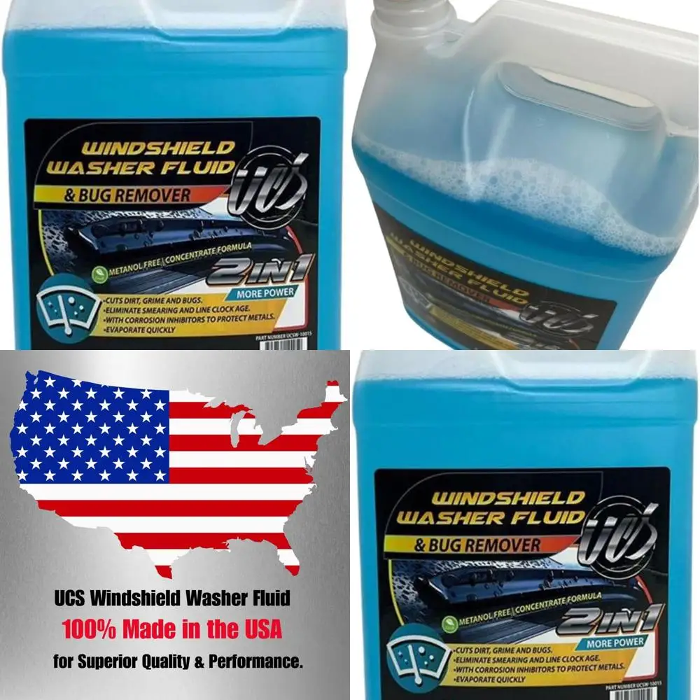 

2-in-1 Windshield Washer Fluid 1 Gallon – Ready to Use, Streak-Free Formula, All-Weather Cleaning Power, Removes Bugs, Dirt & Ro