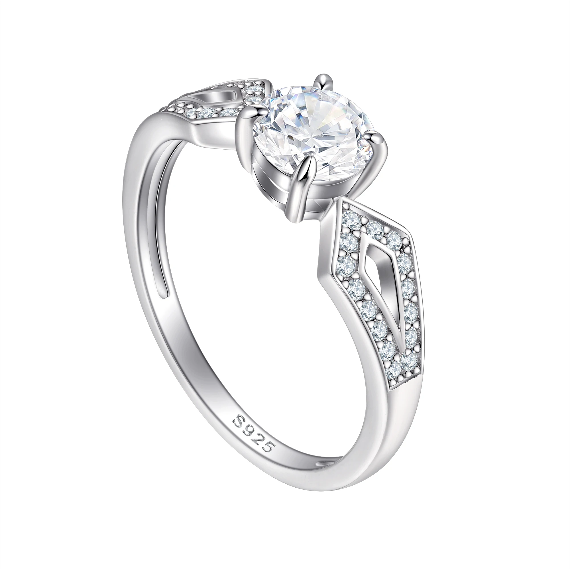 

Fine Luxury 925 Sterling Silver Zircon Stone Moissanite Ring for Women Rhodium Plated New Model for Wedding Wholesale Prices