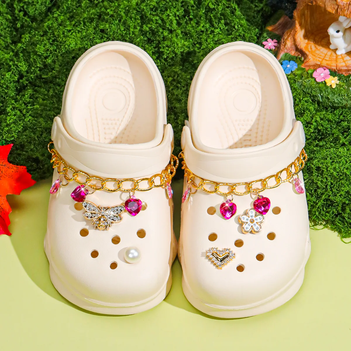 Kinder-Glitzer-Clogs, Leichte EVA-Gartenschuhe, Wasserdichte Rutschfeste Sandalen, Bequeme Slip-On Schuhe für Drinnen und Draußen 1214 – Detail 14