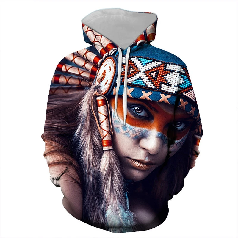 

2024 AUTUMN WINTER 5XL NEW 3D DIGITAL PRINT TRIBAL HOODIE FASHION PLUS SIZE SPORTSWEAR MEN'S STREET HOODIE LONG SLEEVE HOODIE