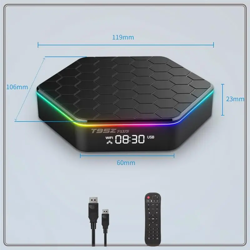 Reliable-T95Z Plus Android 12 TV Box 8K Allwinner H618 2.4G 5G Wi-Fi 6 BT 5.0 Медиаплеер Android Box 2 ГБ + 16 ГБ Прочный, вилка стандарта США,