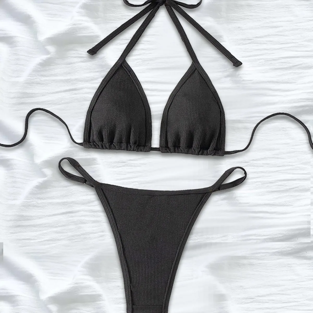

Split women's swimsuit style bikini triangle bag jewelry triangle chain decoration 2025 new
