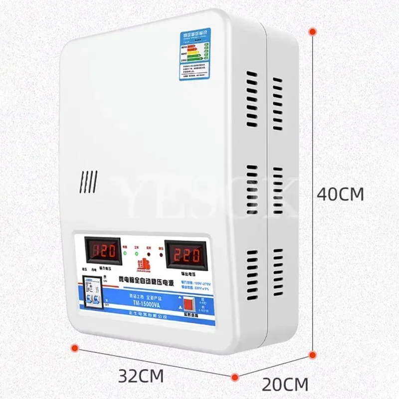 تعزيز 15KVa الجهد استقرار مع جهد الإدخال 130 فولت-260 فولت والإخراج 220 فولت المنزلية التلقائي استقرت أدوات إمدادات الطاقة