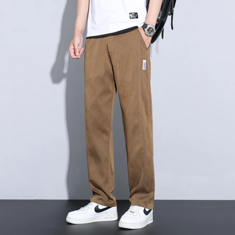 Outdoor Running Fitness Sports Leisure Sweat Absorbing Quick Drying Sports Pants Fashionable Trendy Ice Silk Straight Leg Pants