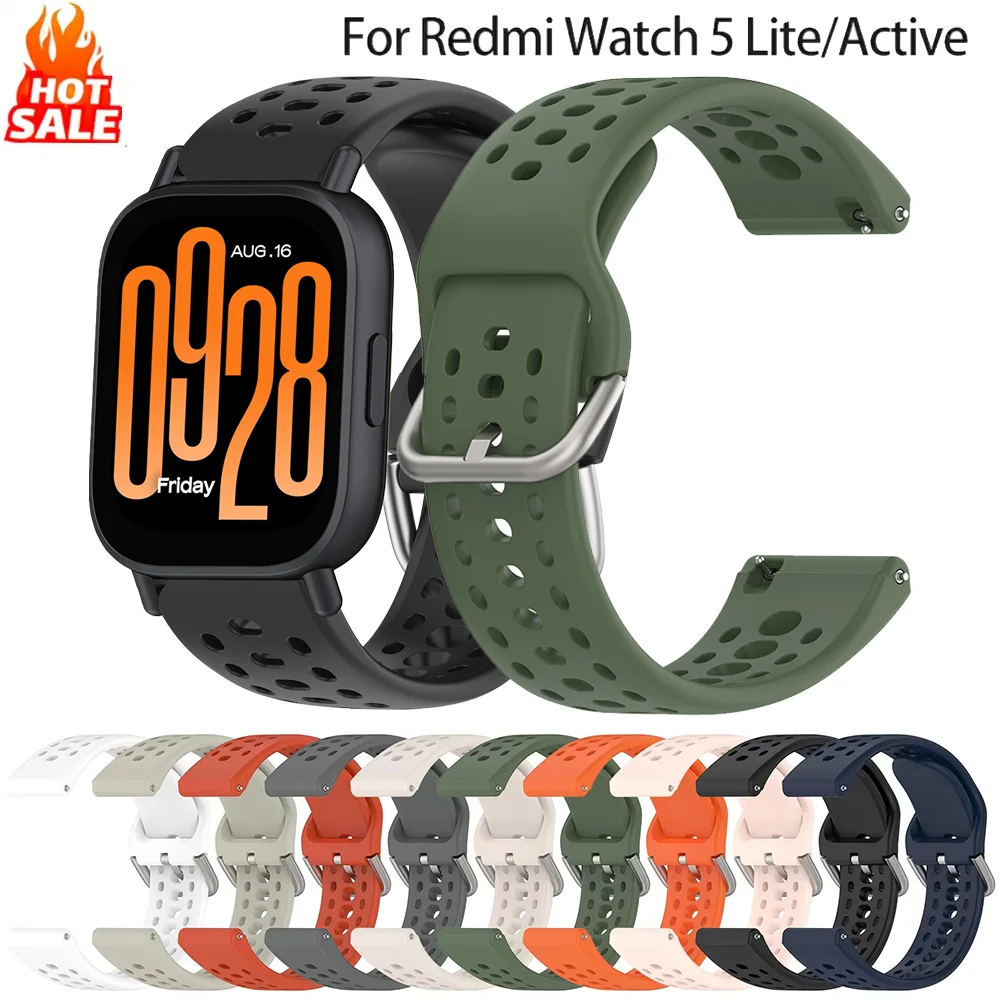 Pulseira de Silicone para Redmi Watch 5 Active/5 Lite, Acessórios para Smartwatch, Bracelete de 22mm para XIAOMI Redmi 5 Lite