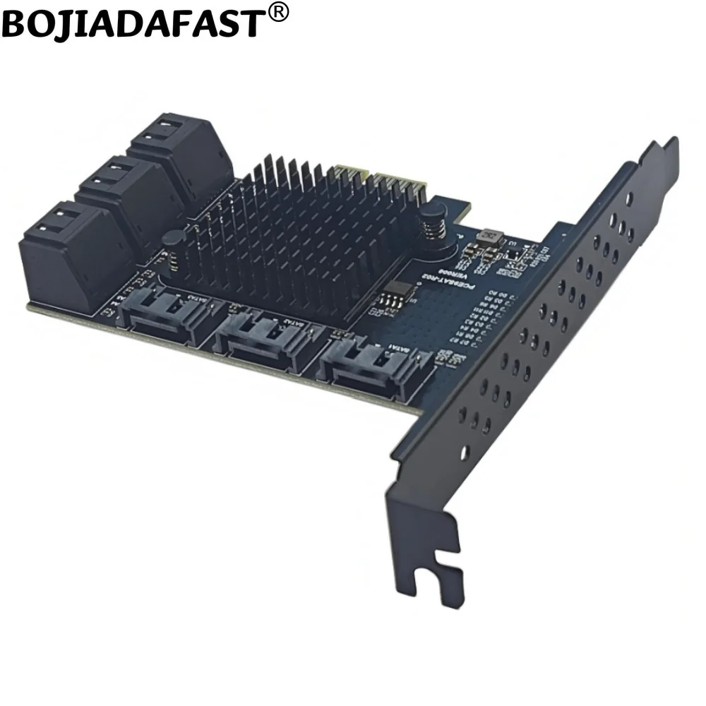 9개의 SATA 3.0 7핀 커넥터를 PCI Express 1X PCI-E X1 컨트롤러 확장 어댑터 카드 6Gbps 하드 디스크 드라이브에 연결
