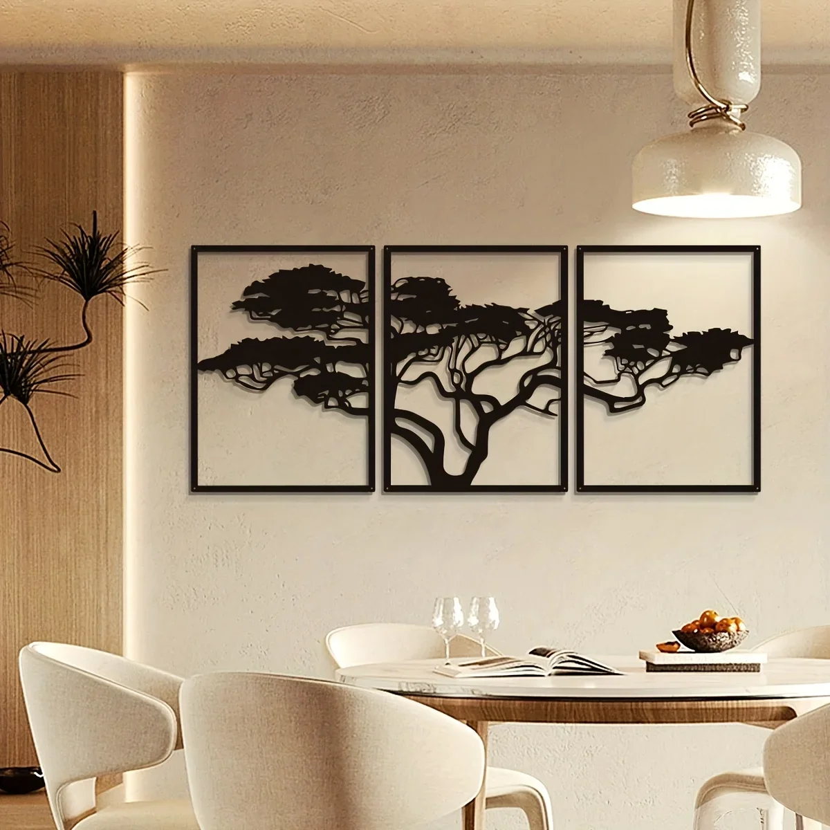 3szt Black Metal Wall Art Decor Tree Of Life Metal Tree Wall Art Tree Sign Metal Wall Decoration Housewarming Hanging Wall Art