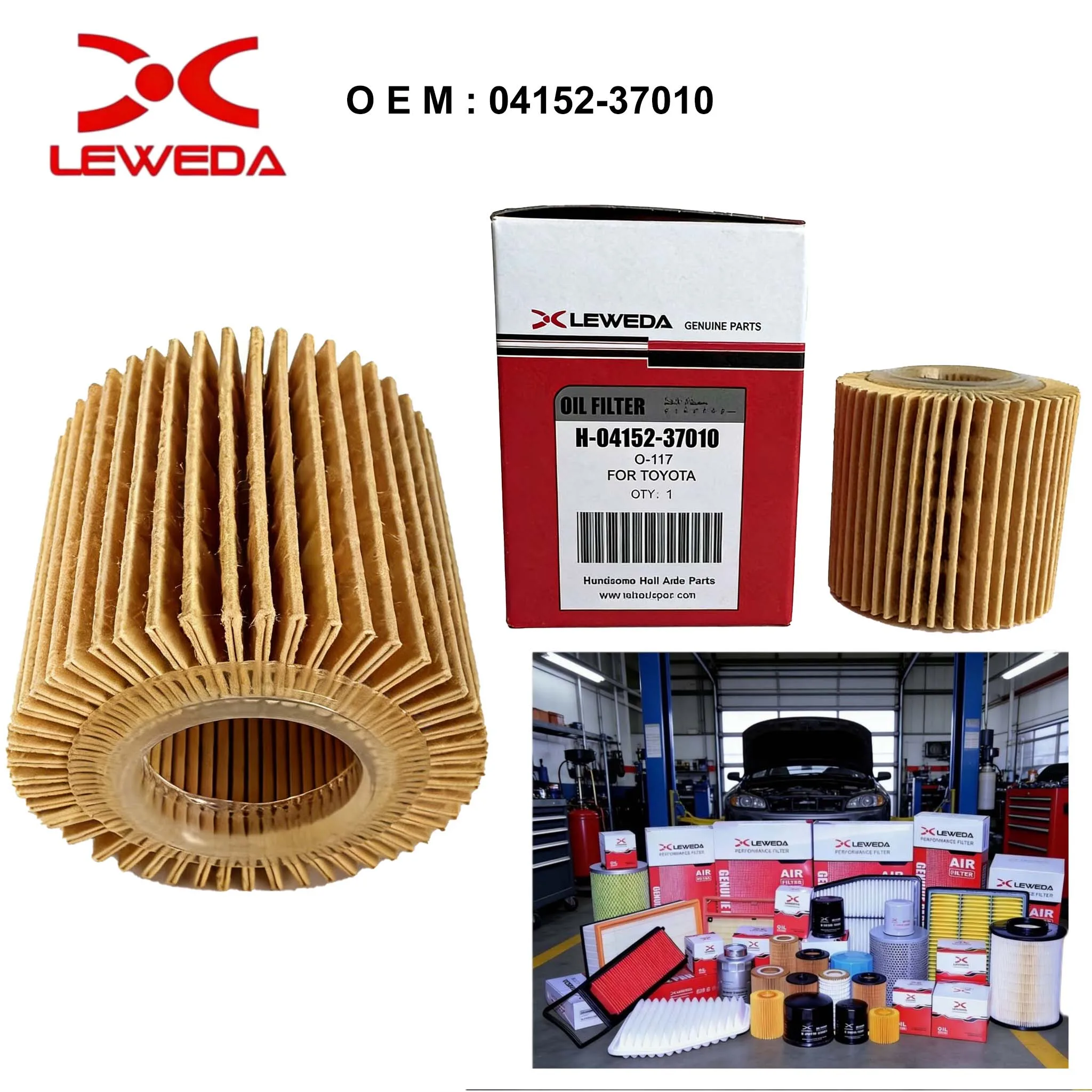 

LEWEDA High Quality Engine Oil Filter 04152-37010 Replace 04152-YZZA6 0415237010 For Toyota Lexus Car
