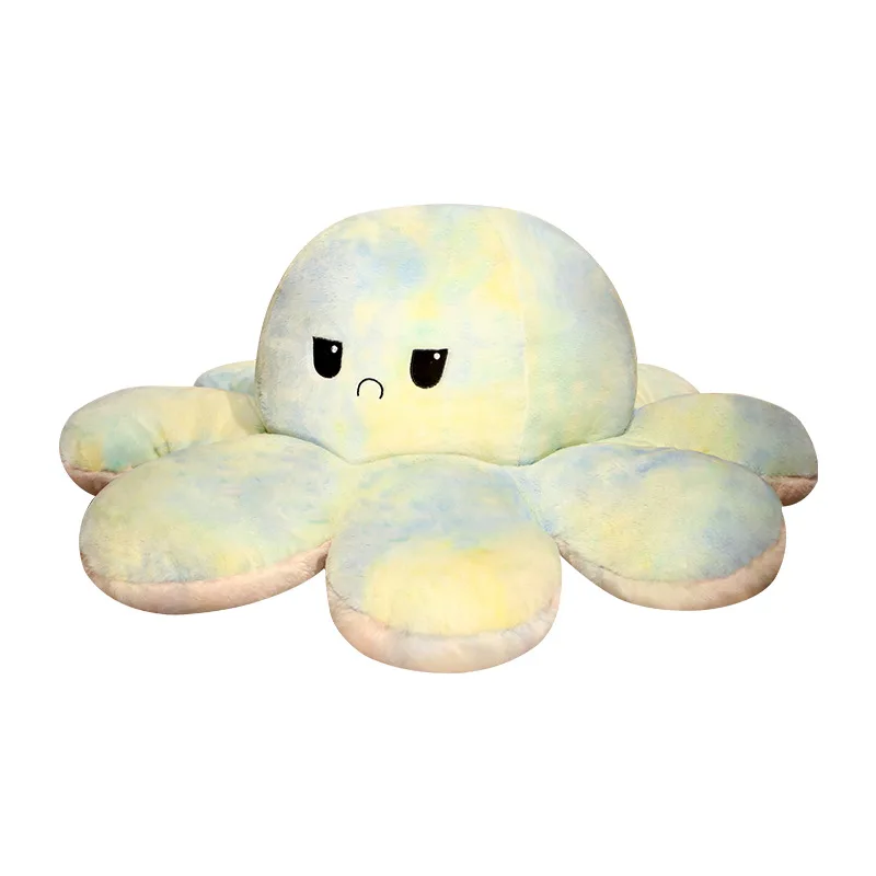 

Tie-dye double-sided new flipped octopus doll pillow sofa cushion short plush PP cotton in stock