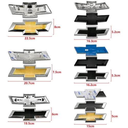 Imagen 2 del producto ABS 17,3 cm emblema trasero delantero del coche insignia del volante pegatina del logotipo del maletero para Chevrolet Aveo Cobalt Cruze Trax Camaro Captiva