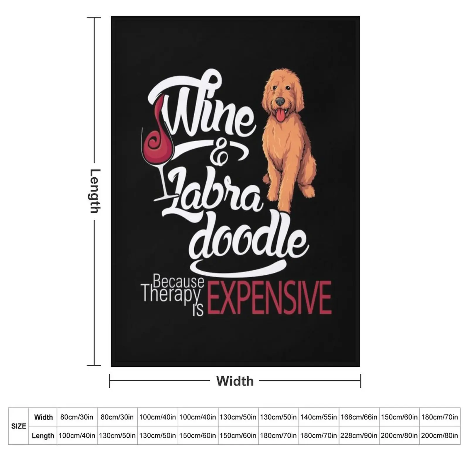 Wine and Labradoodle Funny gift Throw Blanket couch cozy soft plush fuzzy picnic outdoor blanket