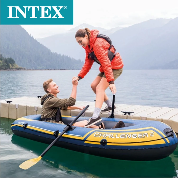 Original Challenger 2 Kayak Rowing Boat Inflatable 2 Person Plastic PVC With Paddle  Door To Door Delivery
