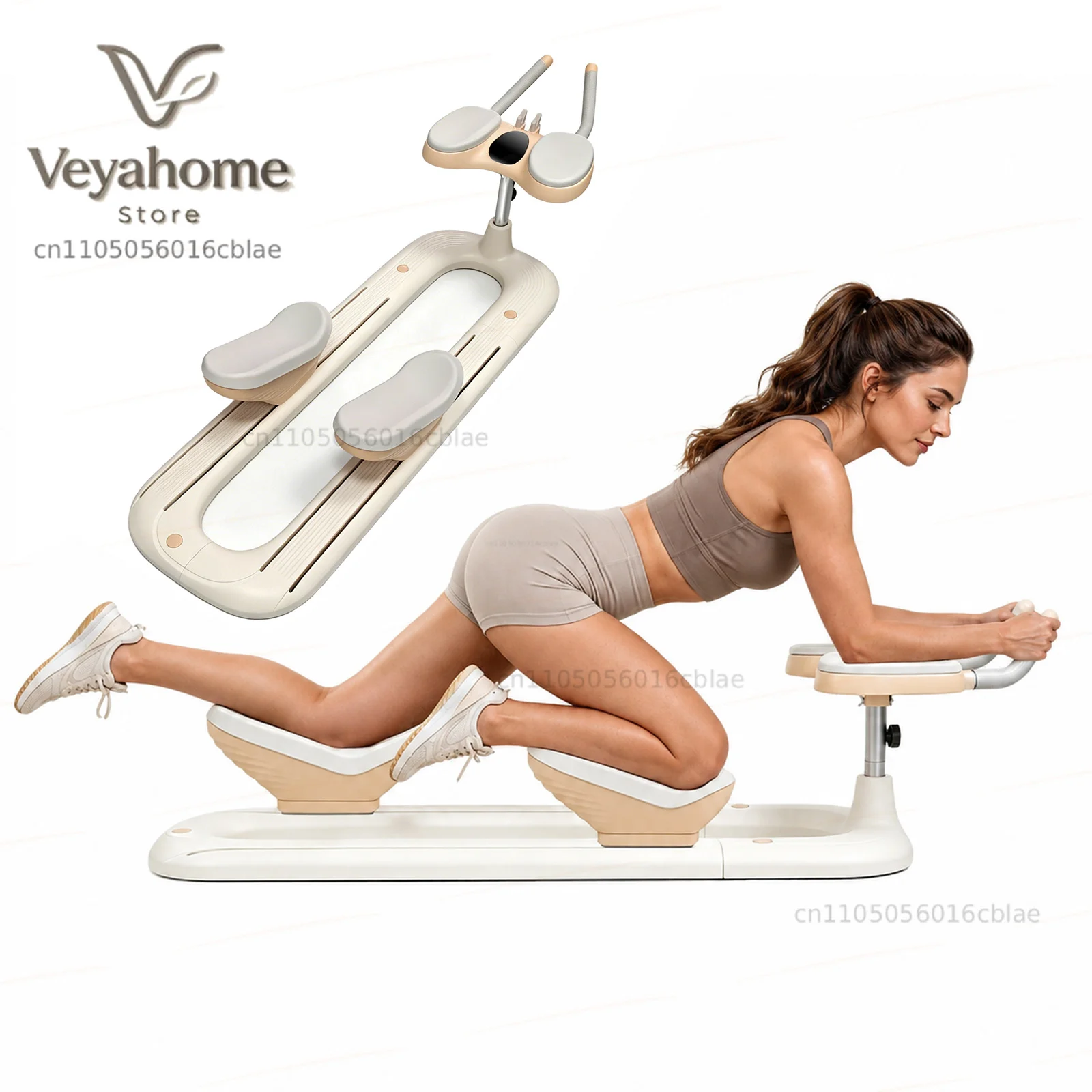Flexihome Adjustable Back Stretcher Machine, Detachable Waist Workout Equipment for Lower Back Pain Relief, Spine Decompression