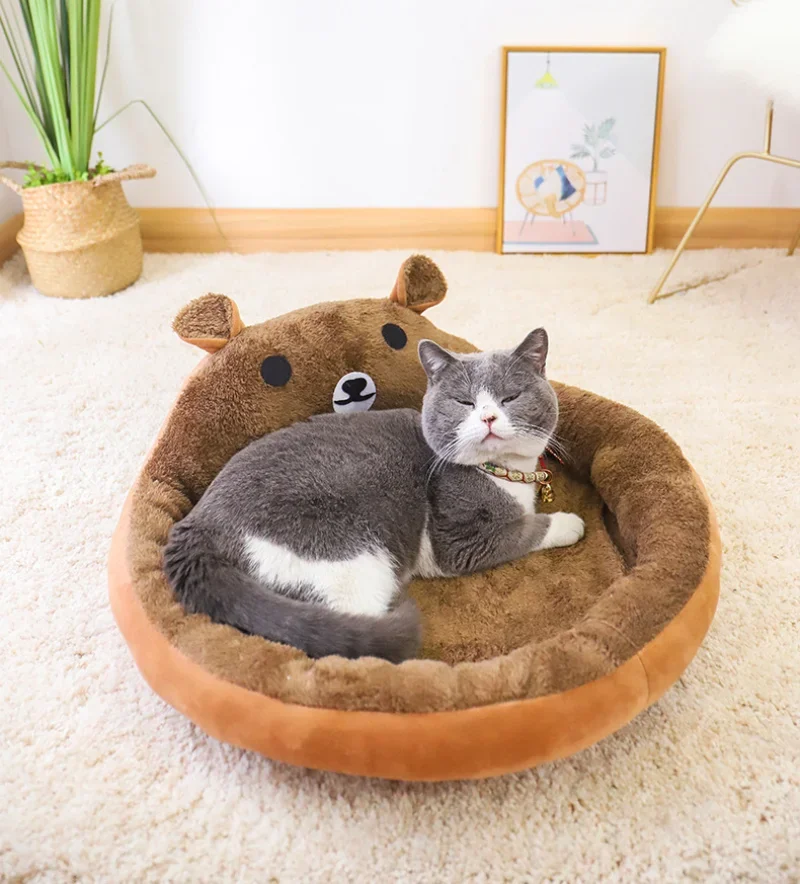 

Wholesale Open Bear Shape Cat Kennel Pet Kennel Four Seasons Available Mat Kennel Pet Supplies Cat Beds Pet Supplies