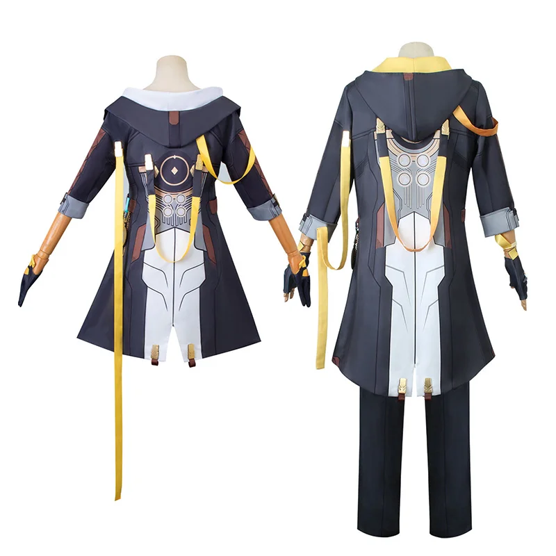 Honkai Star Rail Trailblazer Stelle Caelus Cosplay Costume Halloween Anime Carnival Party Men\'s Women\'s Uniform Including Gloves