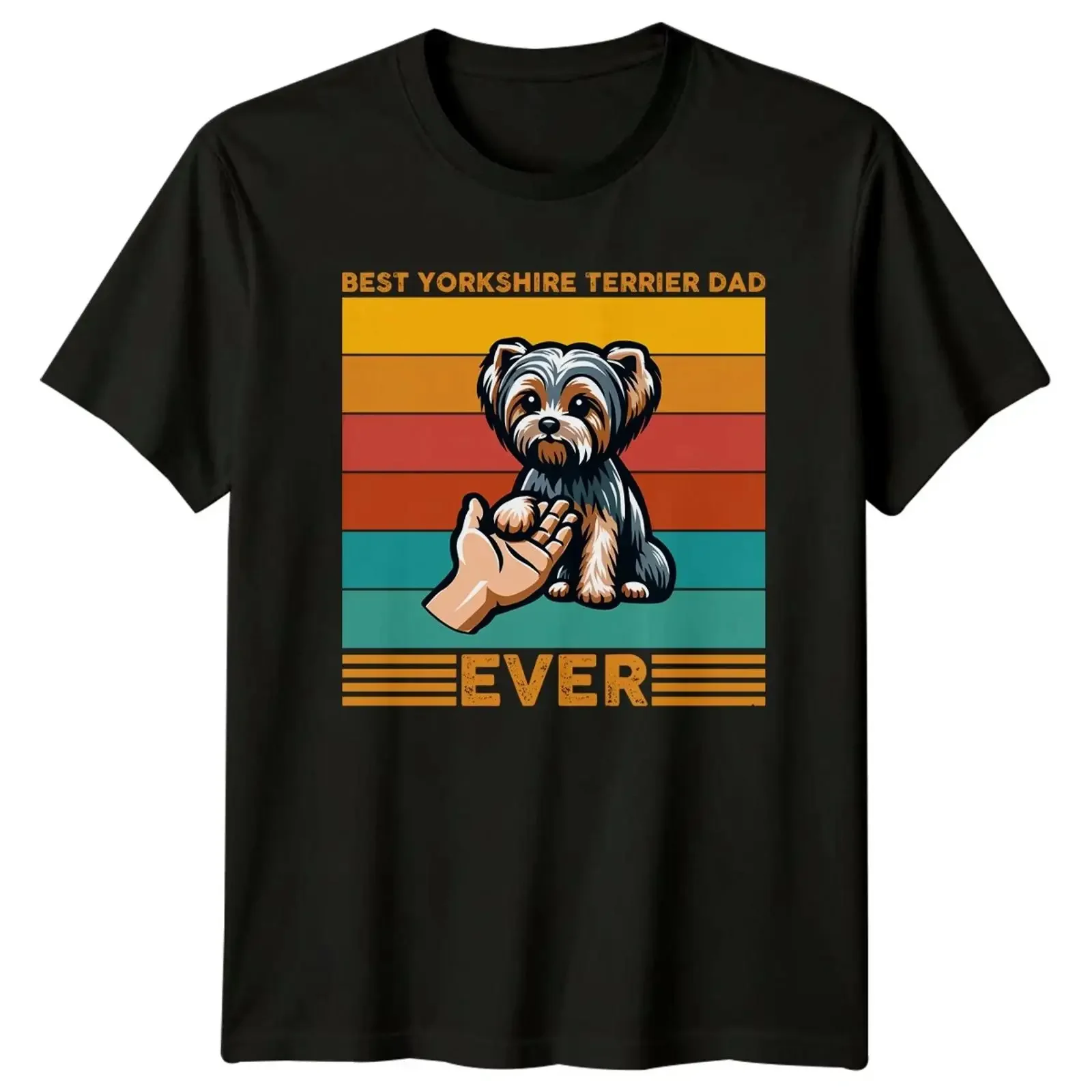 Camiseta para hombre con la frase 'El mejor papá de Yorkshire Terrier', diseño 'Yorkie Besitzer Hund Vatertag', estilo vintage, lavada, unisex, con gráfico elegante y cómodo.
