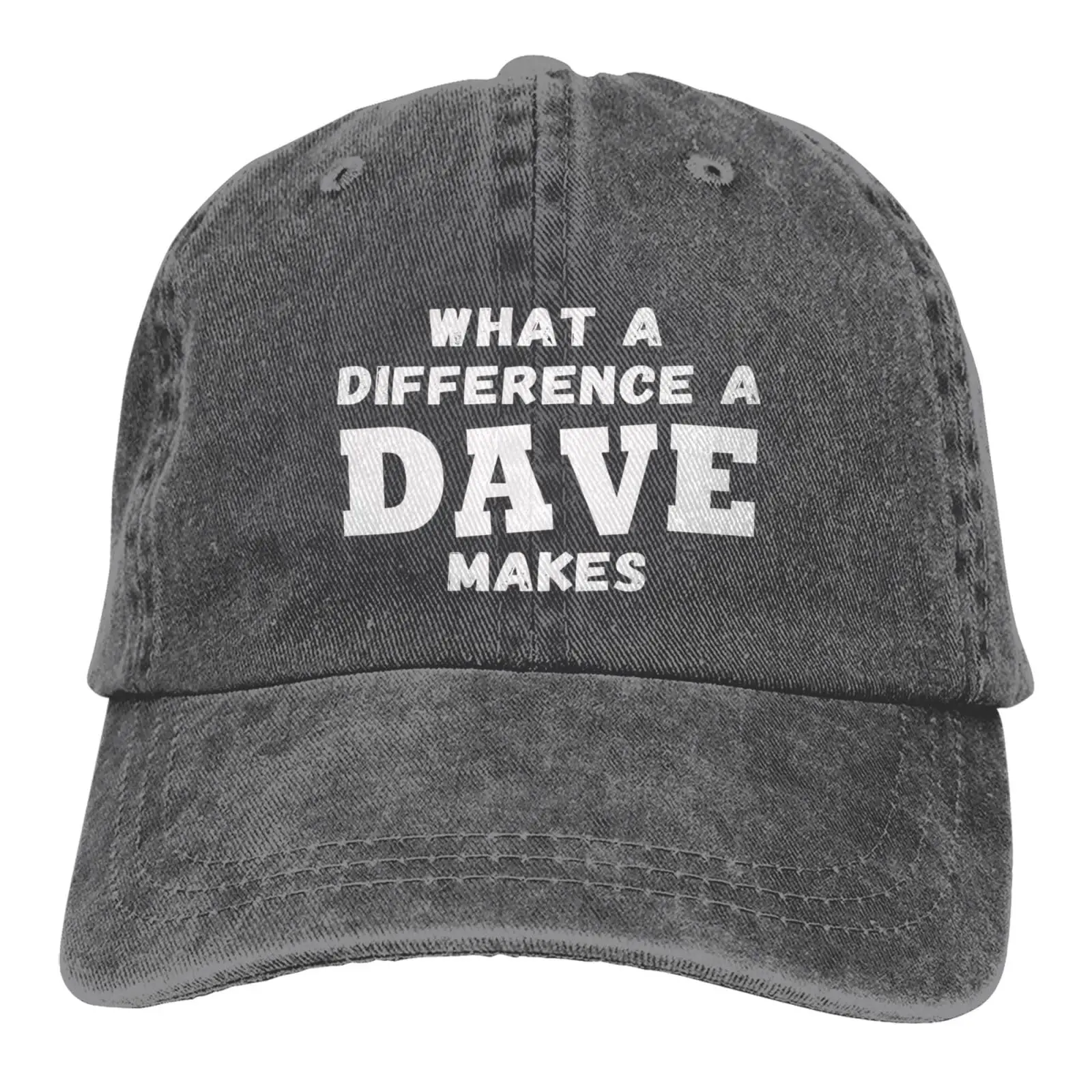 

What A Differences A Dave Makes Print Hat for Men Adjustable Baseball Caps Classic Washed Cotton Dad Cap